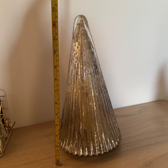 Silver Glass Christmas Tree Table top Sconce - Picture 2 of 4